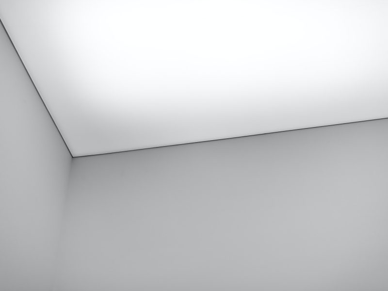 Beautiful white corner of ceiling light